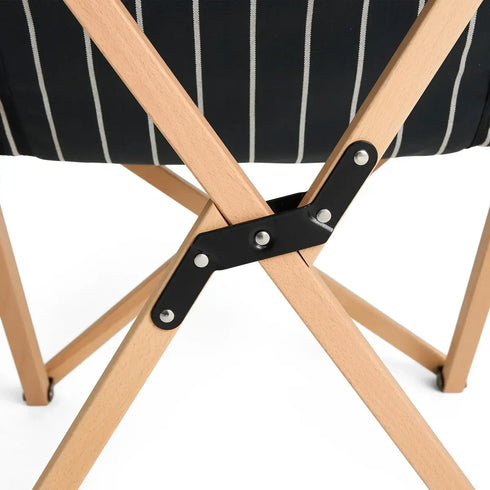 Outdoor Market Folding Chair | black with white stripes