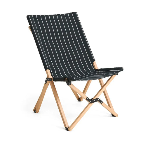 Outdoor Market Folding Chair | black with white stripes