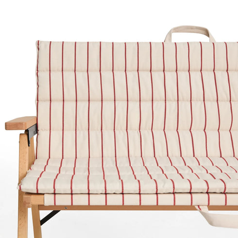 Outdoor Market Folding Sofa | beige with red stripes