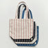 Outdoor Market Tote Bag | beige with red stripes