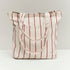 Outdoor Market Tote Bag | beige with red stripes