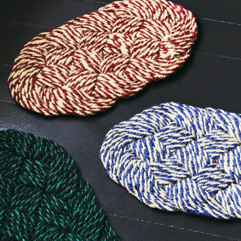 Fussmatte Coco | bordeaux & white