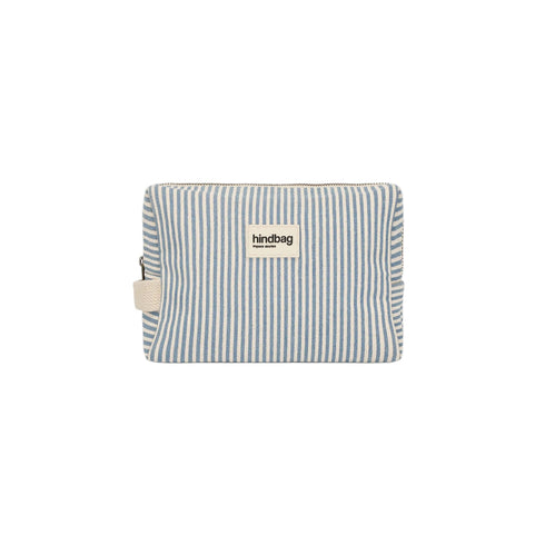Neccessaire Leon gestreift | blau