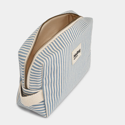 Neccessaire Leon gestreift | blau
