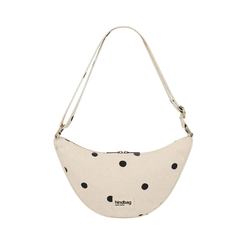 Halbmondtasche Andrea | pois ecru