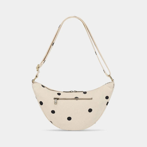 Halbmondtasche Andrea | pois ecru