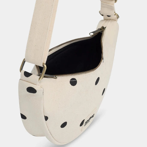 Halbmondtasche Andrea | pois ecru