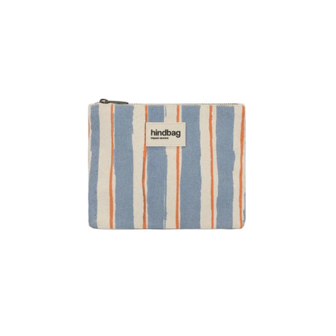 Pouch Lou gestreift | orange, blau, ecru