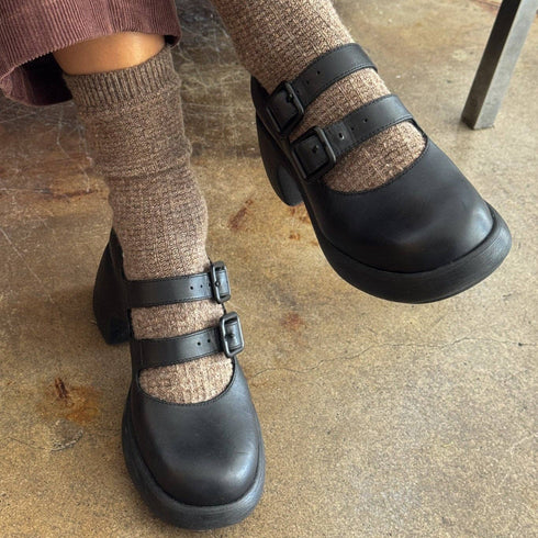 Wollsocken Waffelstruktur | choco