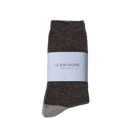 Wollsocken Waffelstruktur | choco