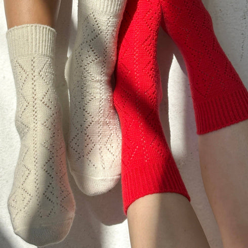 Kaschmir Pointelle Socken