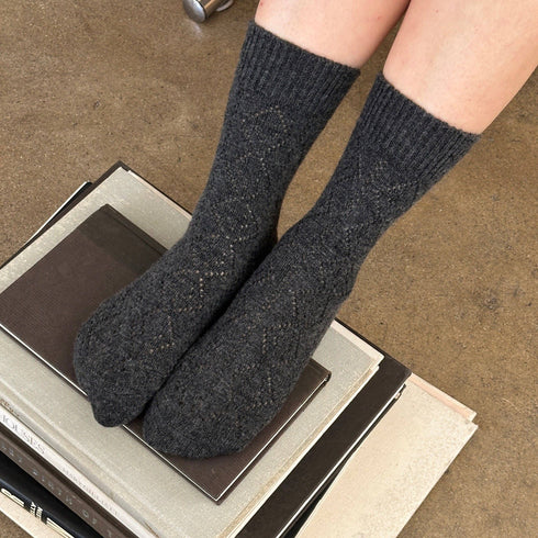 Kaschmir Pointelle Socken