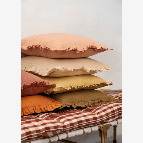 Kissenbezug mit Ruffles (50x50) | rosa