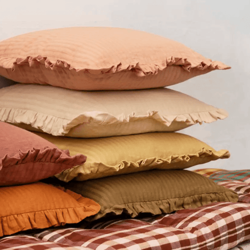 Kissenbezug mit Ruffles (50x50) | ecru