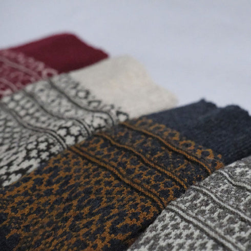 Woll Socken Jacquard Muster | wine