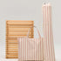 Outdoor Market Folding Chair | beige with red stripes