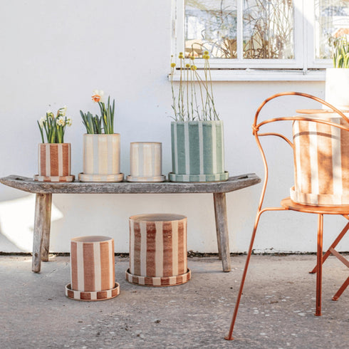 Blumentopf mit Unterteller Kruka | ocker