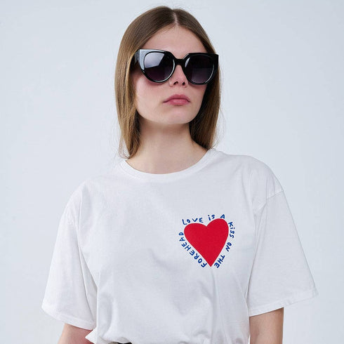 T-Shirt | weiss mit Herz