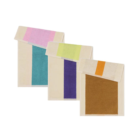 3er Set Gästehandtücher | türkis, lila, toffee