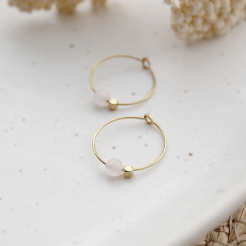 Creolen Rosenquarz | 20mm