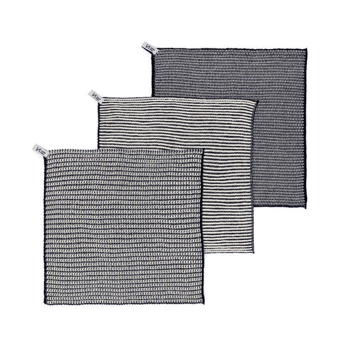 3er Set Spültuch gerippt | navy