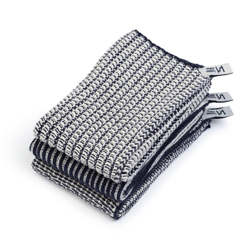 3er Set Spültuch gerippt | navy