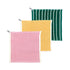 3er Set Spültuch Frotte gestreift | rosa, gelb, grün
