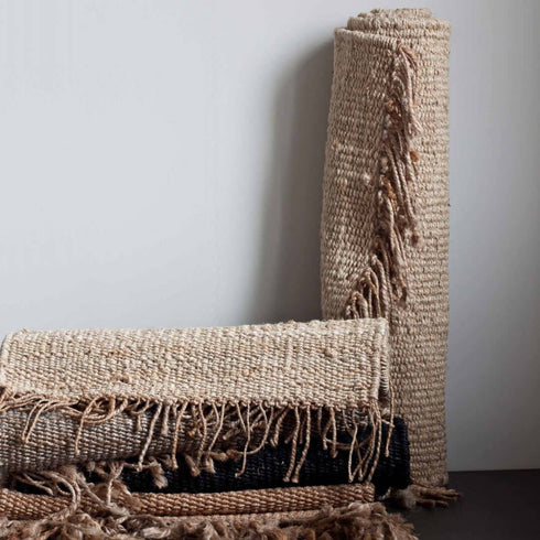 Hanf Teppich mit Fransen | 60x90 cm