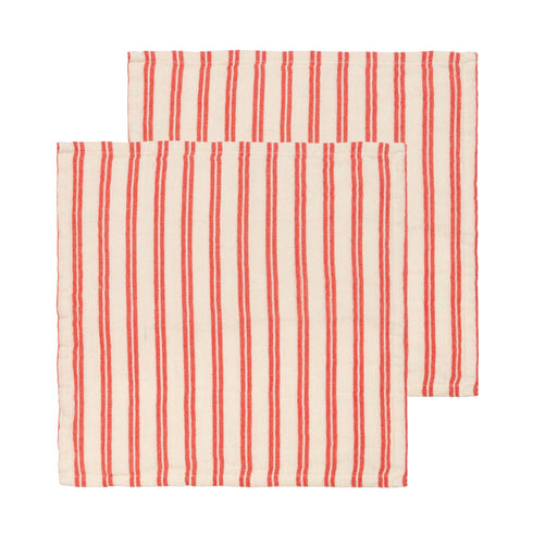Baumwoll Servietten 2er-Pack | red stripes