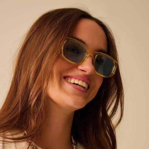 Ovale Sonnenbrille | semi transparent gelb