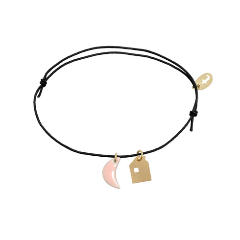 Armband HOME | schwarz, gold, peach