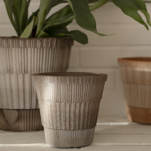 Blumentopf Atlas | grau