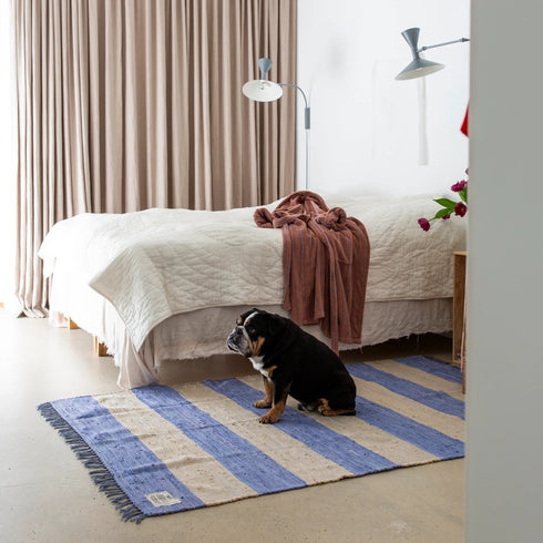 Handgewebter Teppich CHINDI | cream & baby lavender