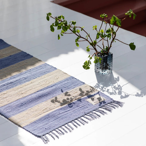 Handgewebter Teppich CHINDI | cream & baby lavender