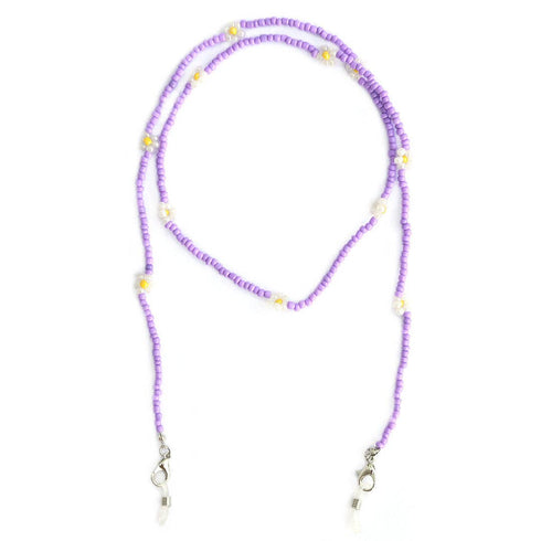Brillenkette mit Blumen | Lila