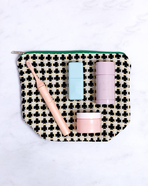 Wash Bag 100% Baumwolle | navy & gelb