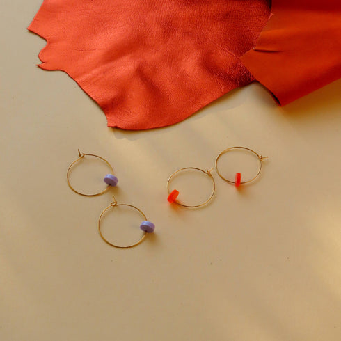 Ohrringe Hoops | neon orange Dots