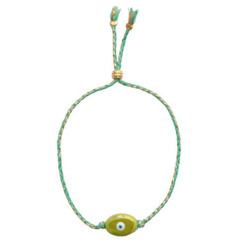 Glücksarmband Evil Eye | grün