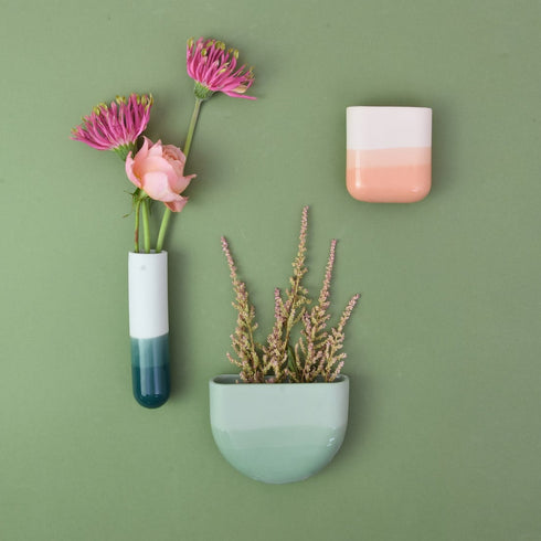 Wandvase Dip short | nude