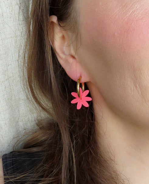 Ohrringe Hoops | white Daisy