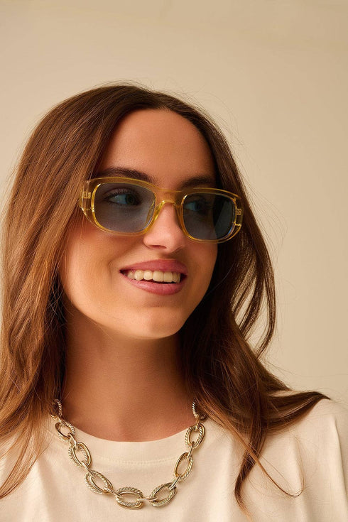Ovale Sonnenbrille | semi transparent gelb