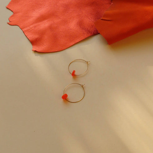 Ohrringe Hoops | neon orange Dots