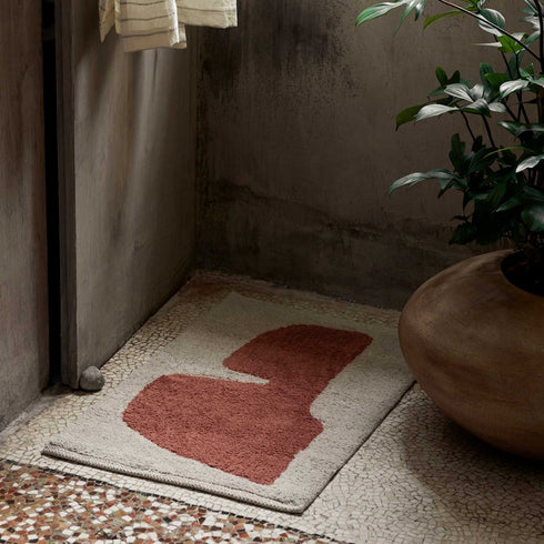 Badematte Lay | parchment/rust