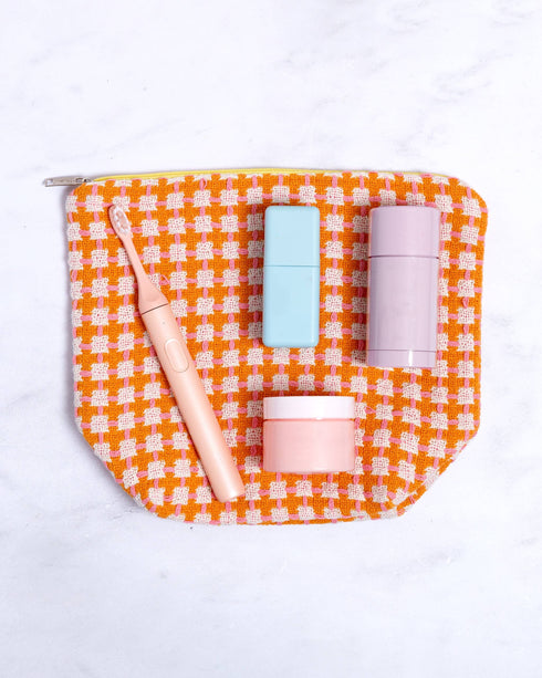 Wash Bag 100% Baumwolle | orange & pink