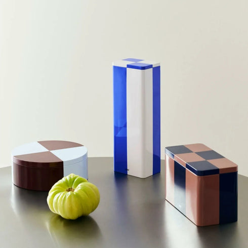 Vorratsdose Container rund | burgundy & ice blue