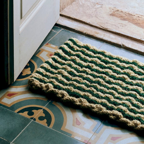 Fussmatte Wave | green & white