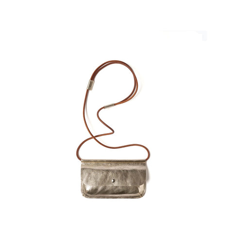 Handy Tasche Leder | gold/cognac