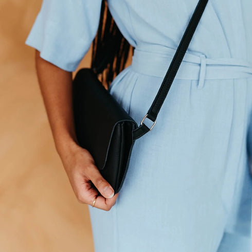 Handtasche Leder | schwarz