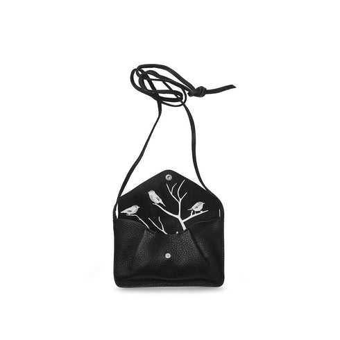 Umhängetasche Leder (klein) | schwarz