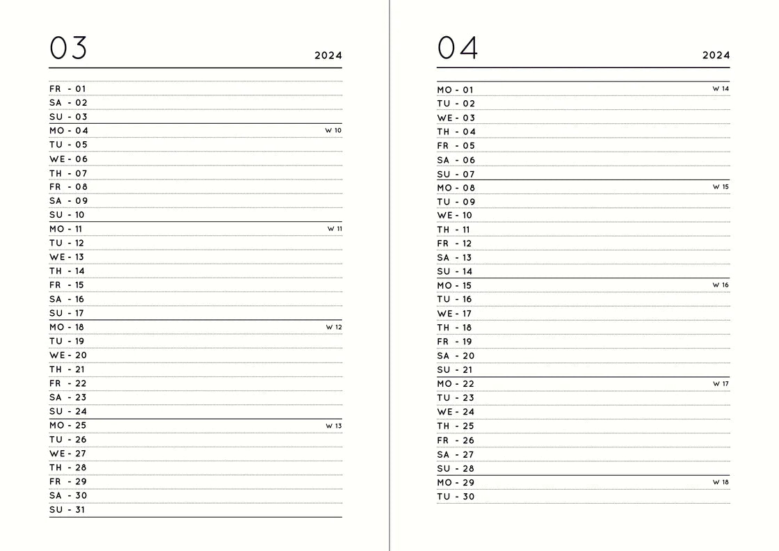 Navucko Hardcover Kalender 2024 (A5)  schwarz